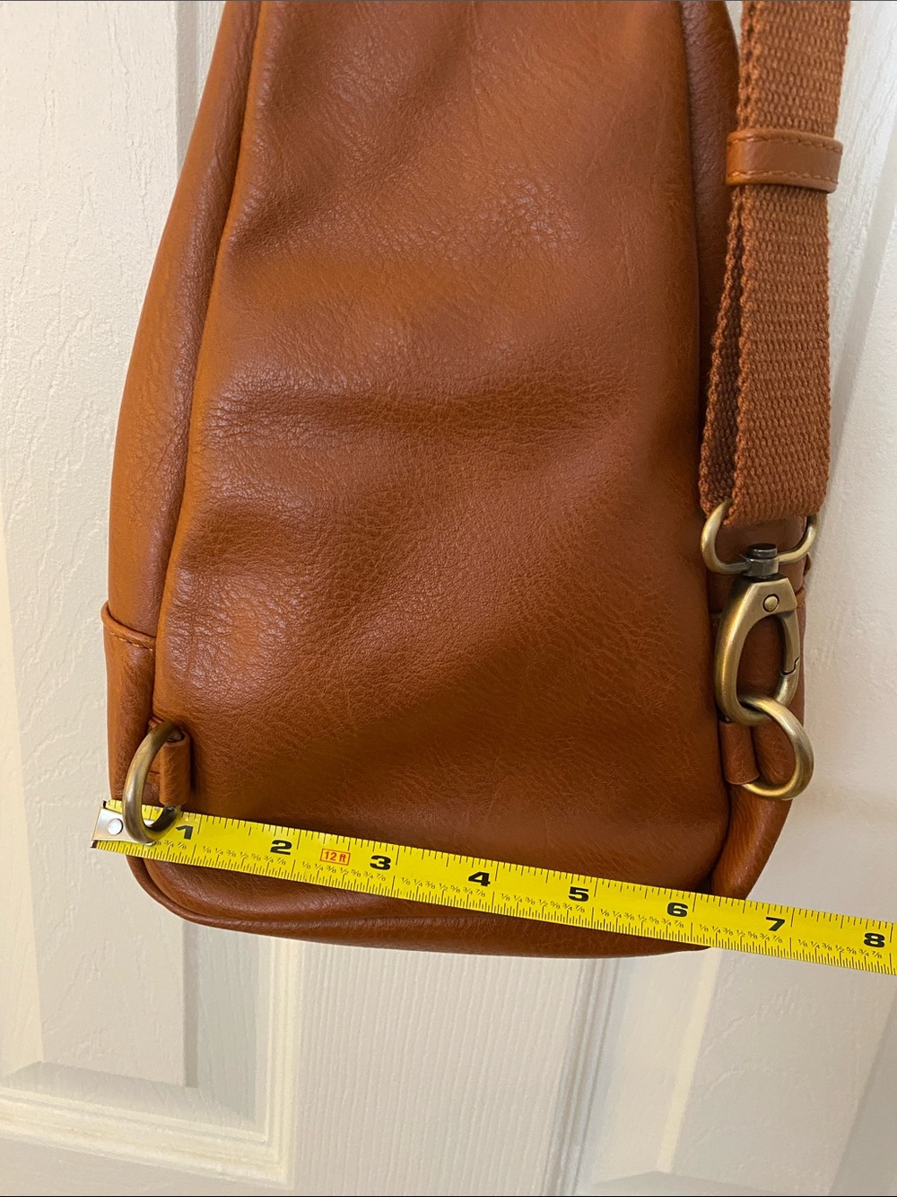 Antik Kraft Brown Faux Leather Sling Belt Bag with Braided Pull - Picture 8 of 8